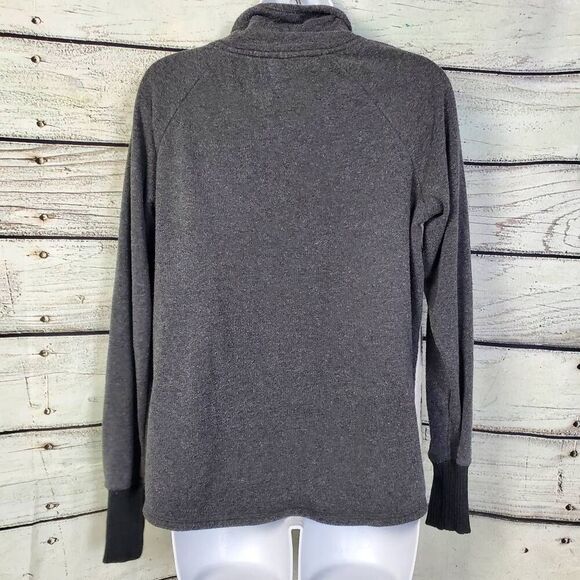Maurices Gray Snap Neck Pullover Sweatshirt Size M Cable Knit Look Long Sleeve C - Picture 3 of 8